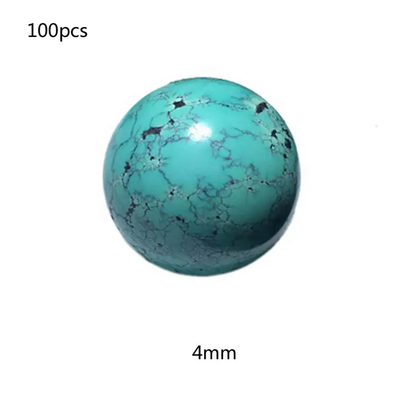 

Smooth Natural Stone Blue Green Turquoises Round Loose Beads For Jewelry Making