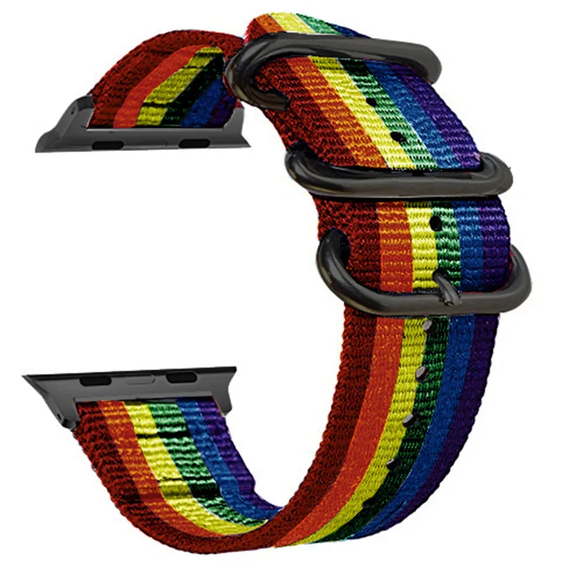 Rainbow Eastar Лидер продаж, нейлоновый ремешок для наручных часов Apple Watch, версии 4/3/2/1, спортивный кожаный браслет, 42 мм, 38 мм, ремешок для наручных часов iwatch, 5 группа - Цвет ремешка: Rainbow