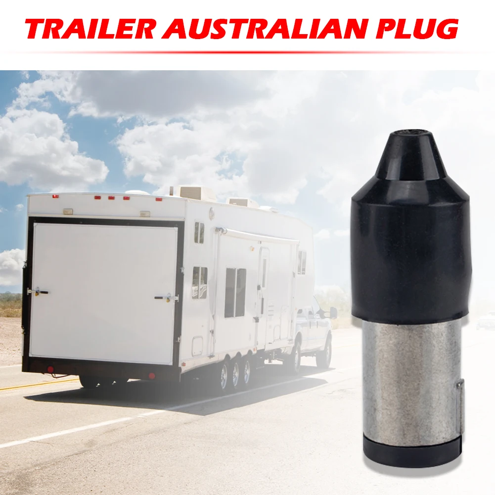 

7-Pin Car Plug Connector Plastic Car Trailer Small Round Aluminum Trailer Plug Light Connector for Caravan Car Truck