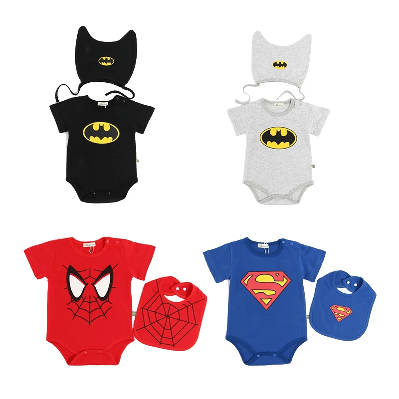 Infant Boy Jumpsuits Bibs Newborn Body Baby Boys Clothing Sets Toddler Rompers Bodysuits Summer Superhero 100% Cotton Clothes | Детская
