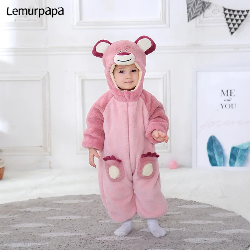 Зимний костюм новорожденного ребенка комбинезон с капюшоном для маленьких