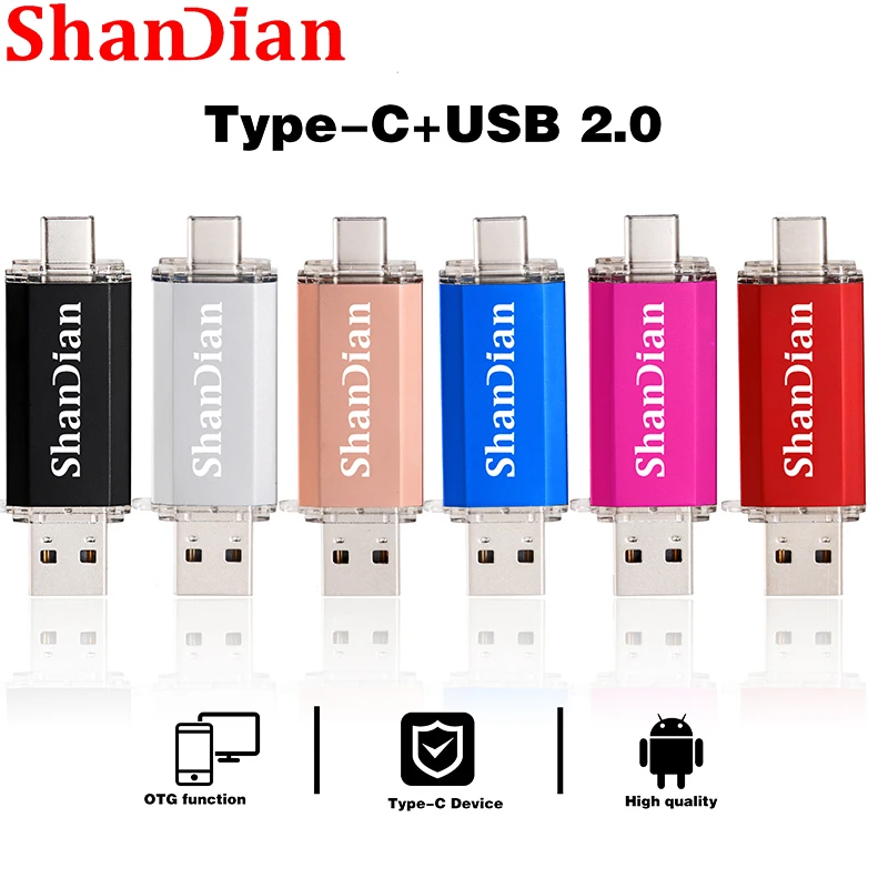 USB-флеш-накопитель SHANDIAN OTG 2 в 1 128 ГБ 64 32 16 8 4 Гб | Компьютеры и офис
