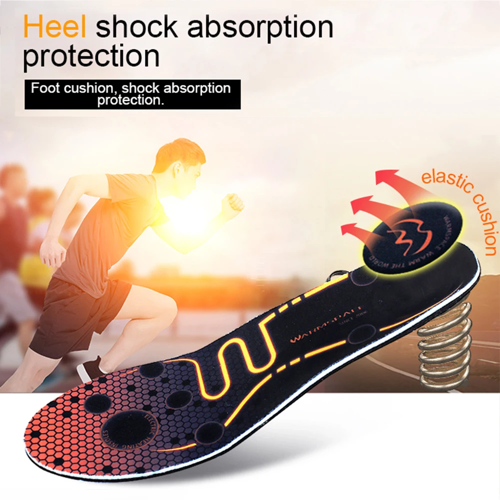 

Thermoregulating Electric Heating Insoles Sports Shock Absorption Foot Protection Winter Skiing Waterproof And Warm Insoles