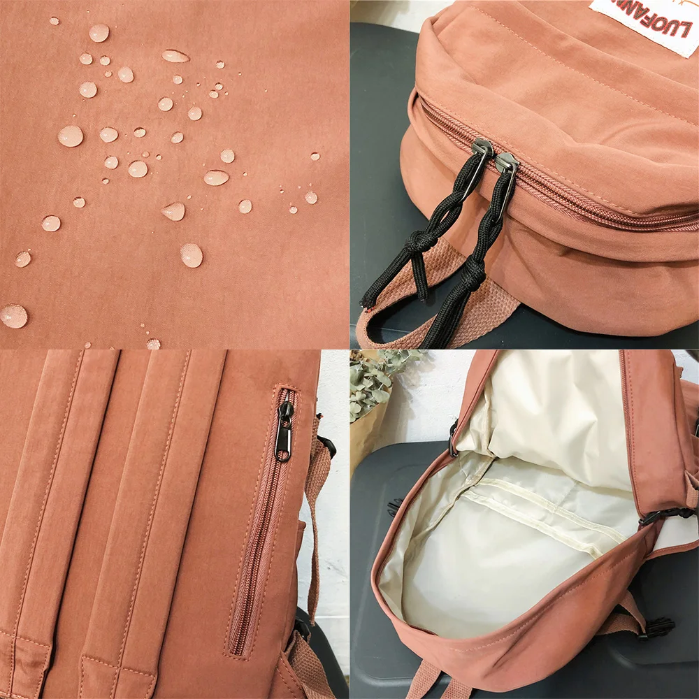 

Ladies Buckle Waterproof Backpack Cute Women Luxury School Bag Girl Book Kawaii Backpacks Nylon Student Female Bag Fashion Brand