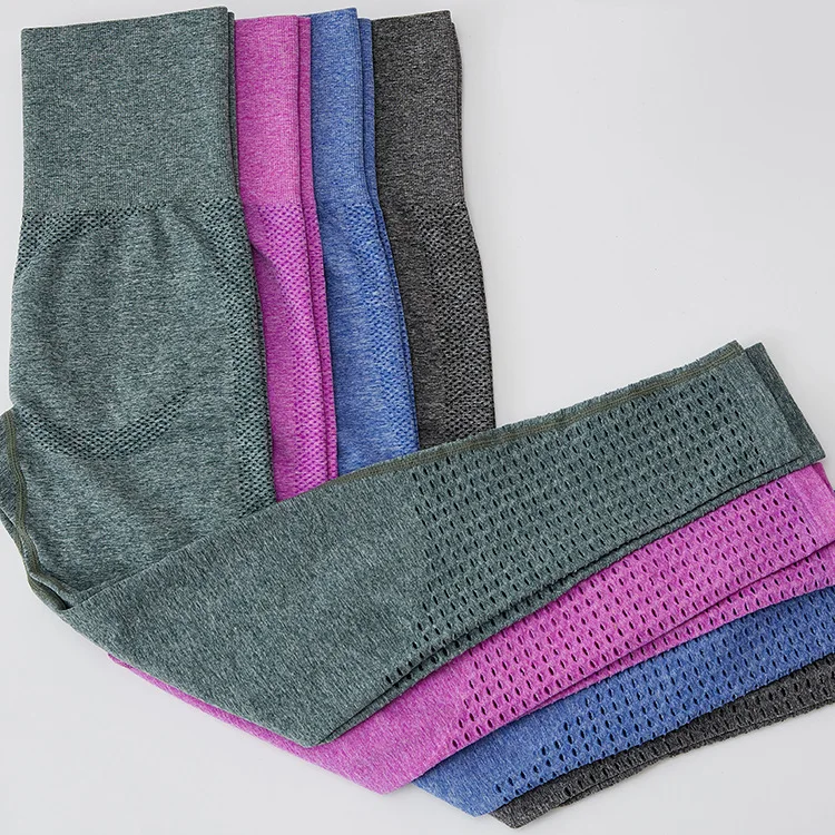 

CXUEY Seamless Workout Leggings Yoga Pants Push Up Leggings Sport Women Fitness Dry Fit Gym Leggings Running Tights Purple Blue