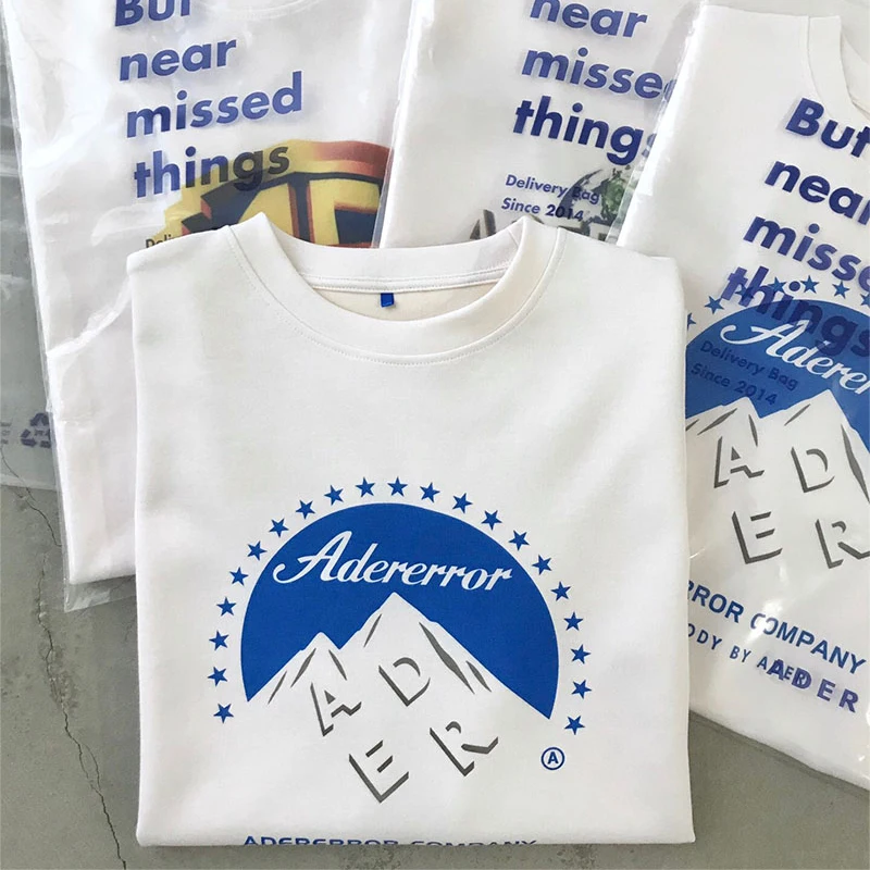 

Футболка в стиле хип-хоп оверсайз с надписью «ошибка», 320 г, ткань, толстая, высокое качество, с изображением фирмы, парные футболки Adererror, фут...