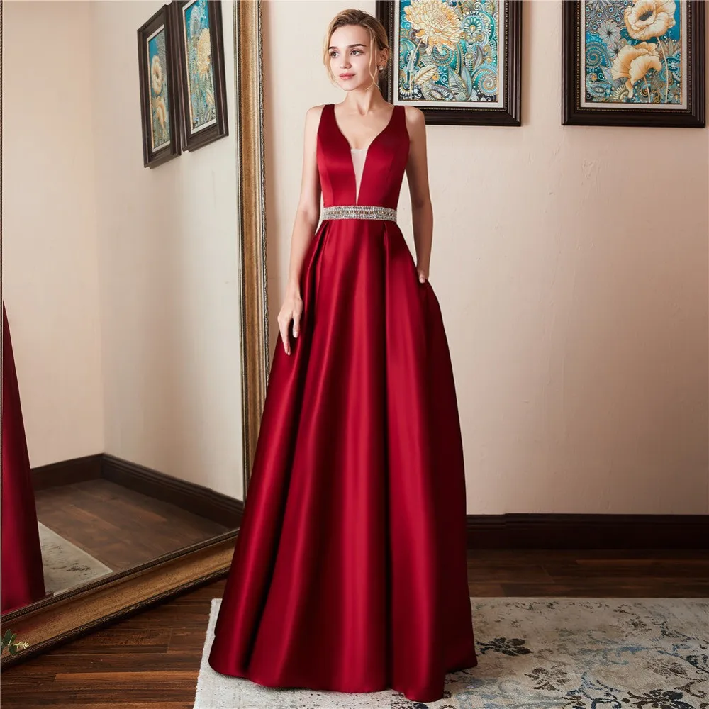 Женское атласное платье с открытой спиной Элегантное Длинное Вечернее Платье С