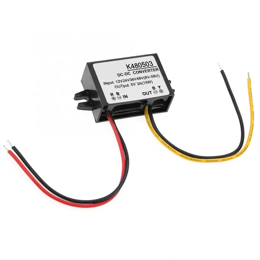 DC 12V/24V/36V/48V to 5V 3A понижающий преобразователь модуль питания постоянного