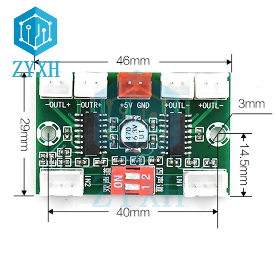 Mini XH-A156 PAM8403 плата цифрового аудиоусилителя постоянного тока 5 в 3 Вт * 4 4-канальный