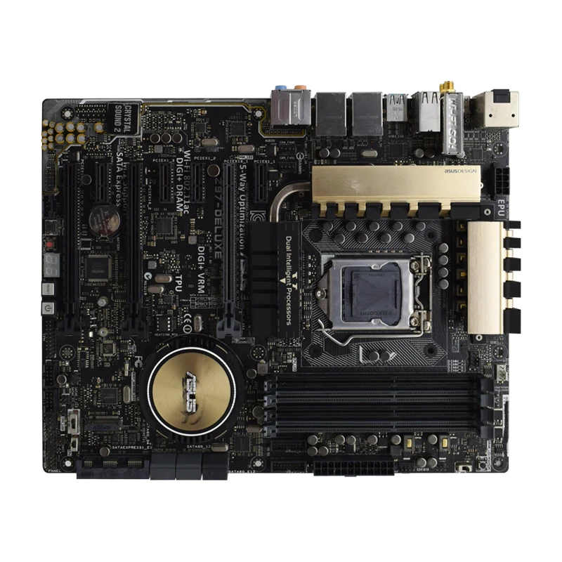 Online ASUS Z97-Deluxe Original PC Motherboards DDR3 LGA 1150 USB 2,0 USB 3,0 USB 3,1 32GB I3 I5 I7 CPU Z97 Desktop Motherboard Set