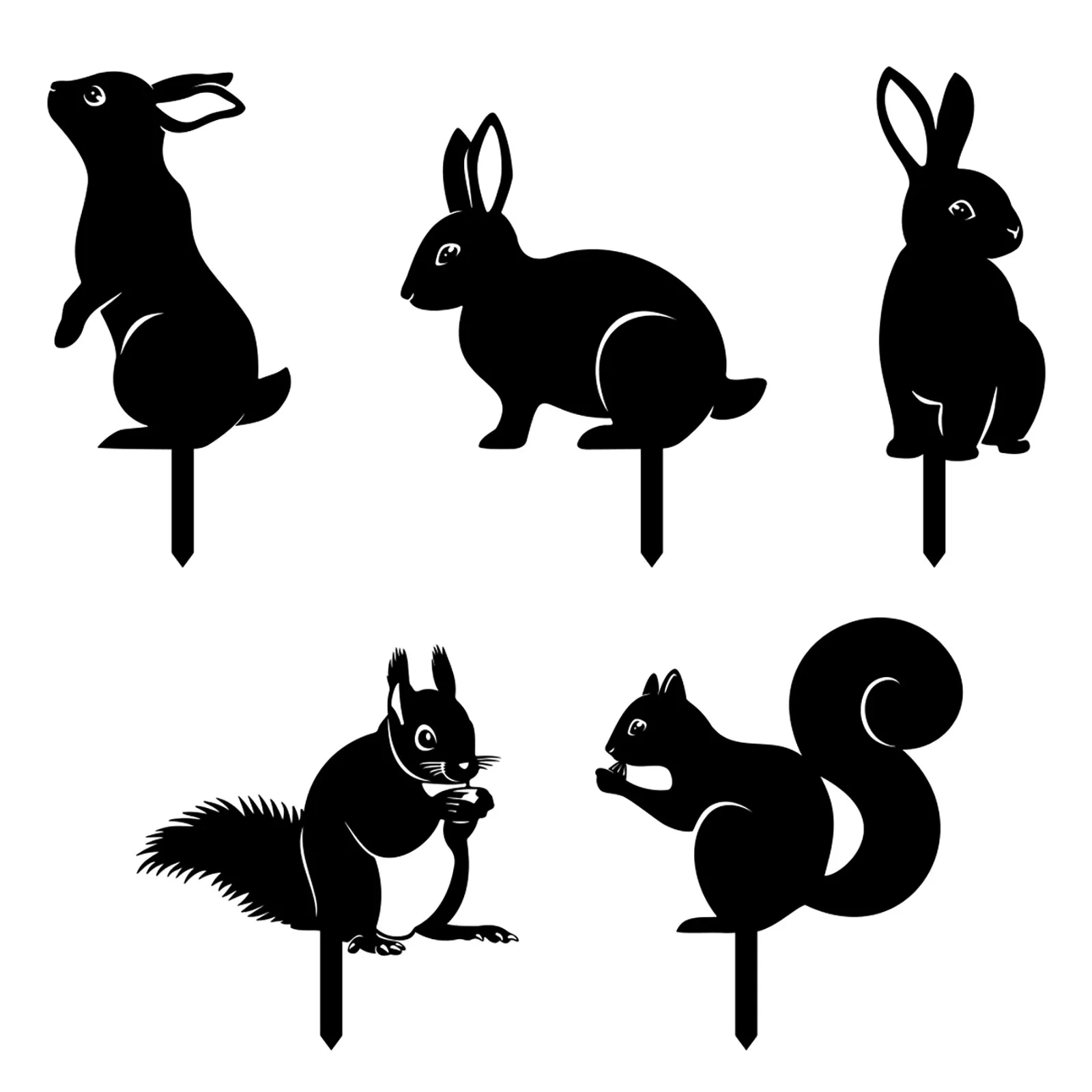

5pc Yard Art Garden Inserts Animal Hollow Inserts Yard Decoration Garden Decoration Outdoor Garden Accessories Jardin