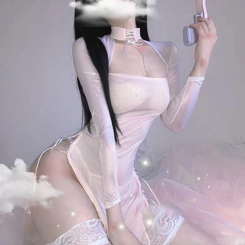 

Halloween Dress Womens Sexy Cosplay Lingerie Vintage Vampire Hollow out Costumes Backless Long Fancy Erotic Sleepwear Gift.