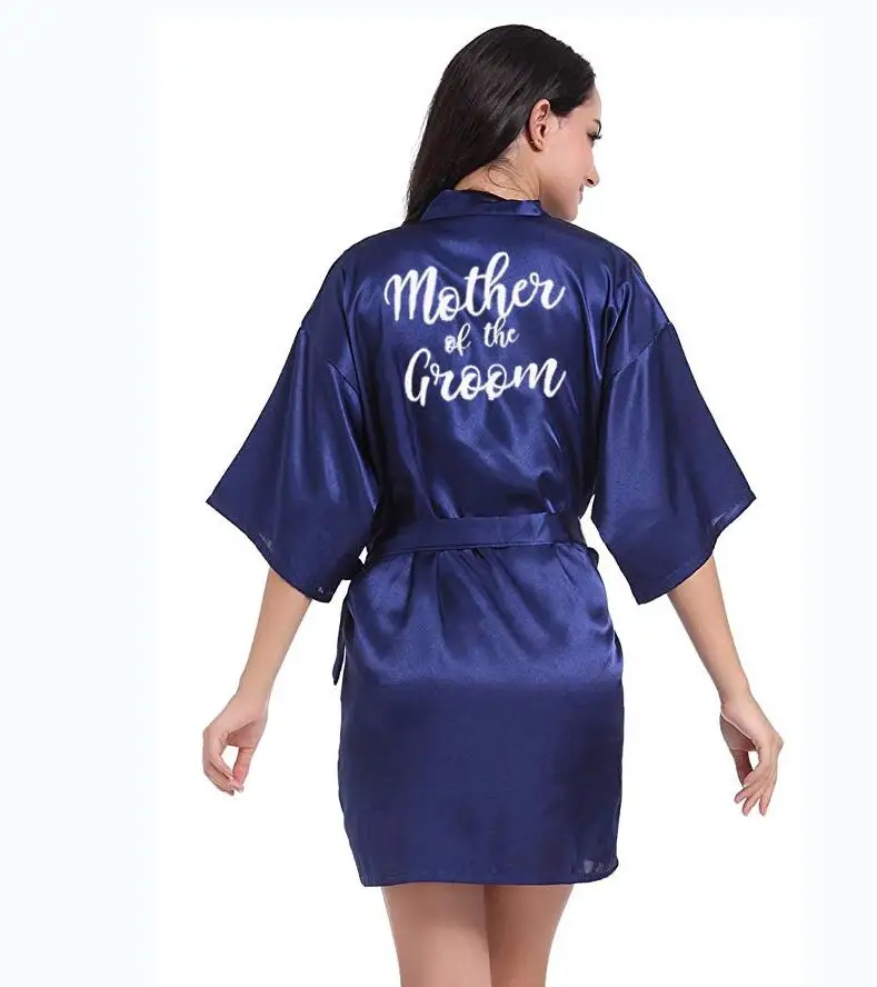 Темно синий халат белое атласное кимоно для письма подружка невесты сестра