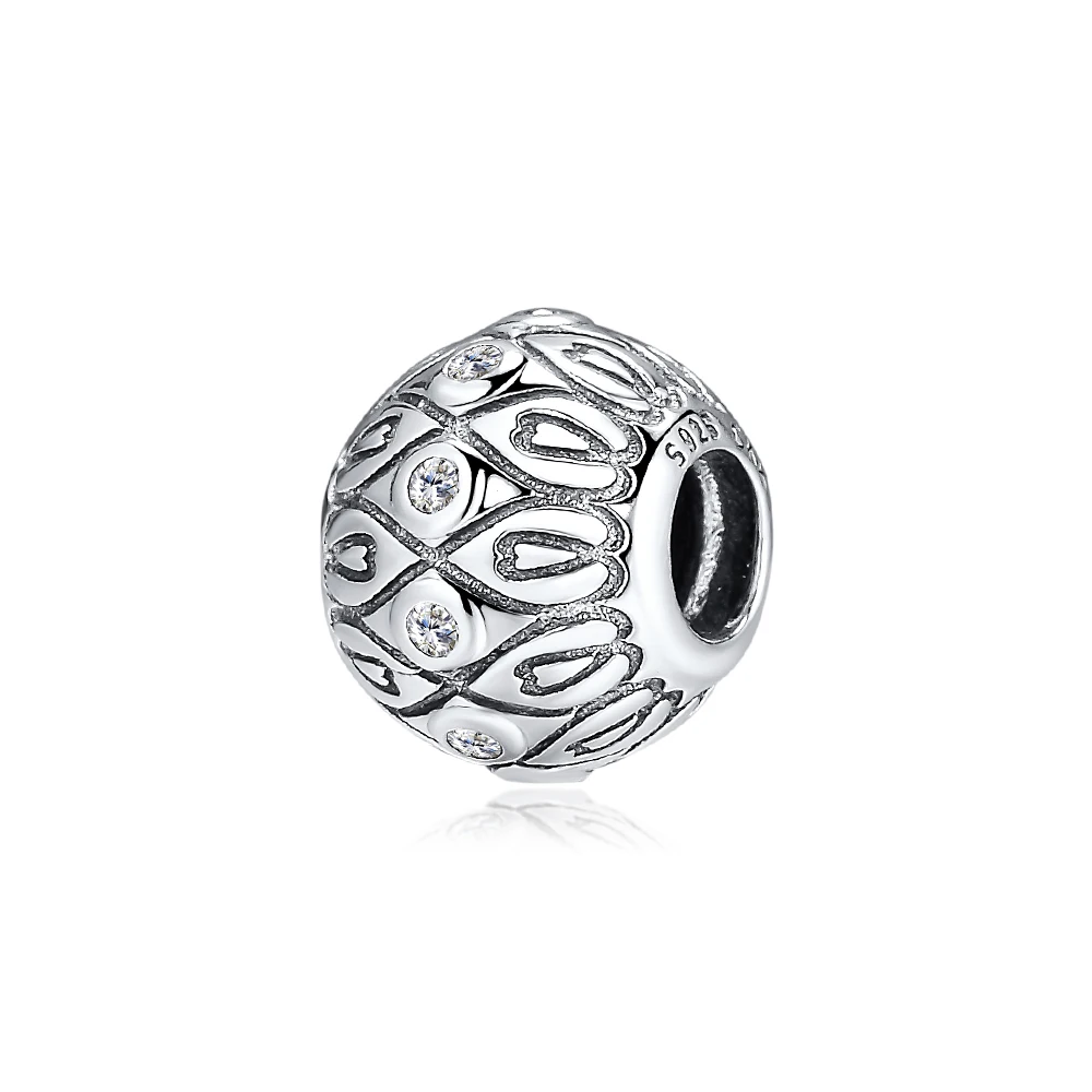 

DIY Fits for Pandora Charms Bracelets Elegant Lines Beads with Clear CZ 100% 925 Sterling-Silver-Jewelry Free Shipping