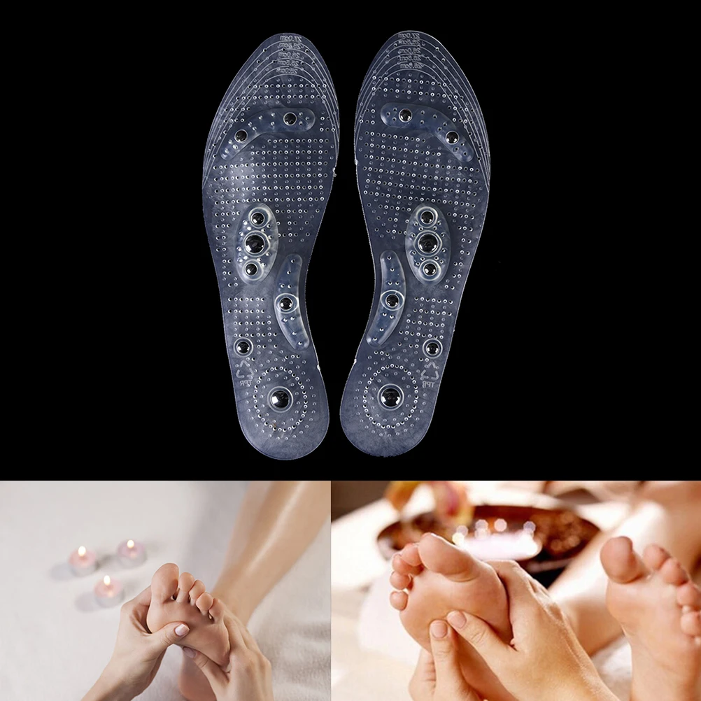 

2 Pcs Comfort Magnetic Massage Foot Shoe Gel Insoles Women/Men Unisex Acupressure Slimming Insoles Foot Care Relaxation