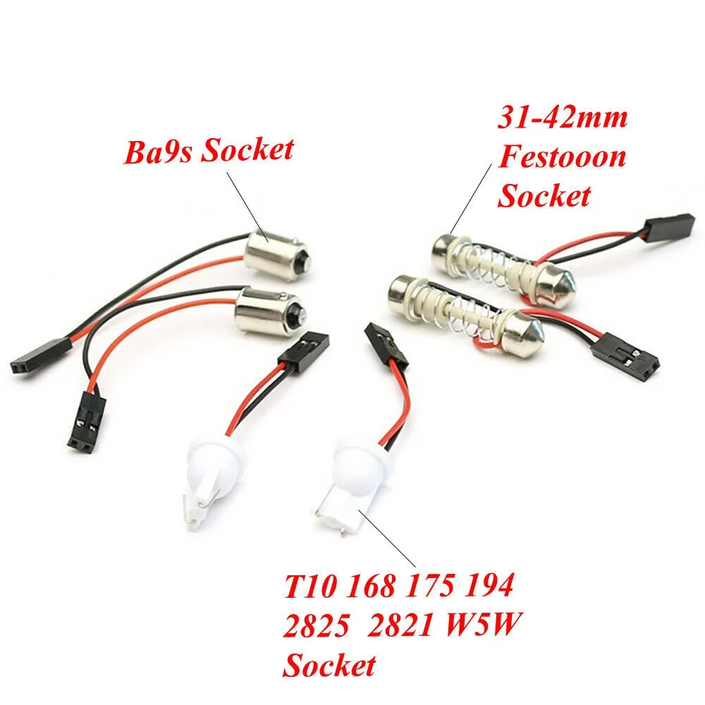 

4X T10 LED Bulb 8SMD Panel Blue White BA9S Festoon Car Interior Dome Trunk Light LED Panel Light Bulbs
