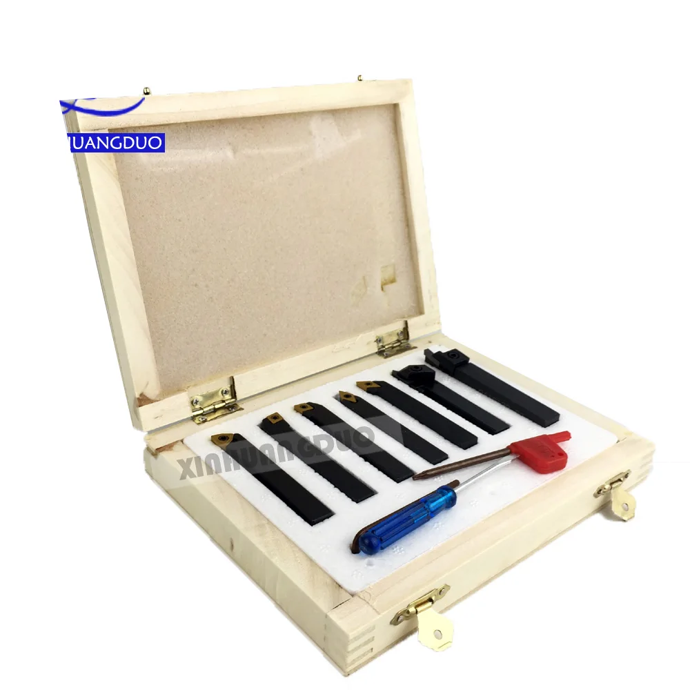 8mm 10mm 7pcs/set indexable lathe cutting tool set with inserts for CNC machine Tincoated turning tools holder | Инструменты