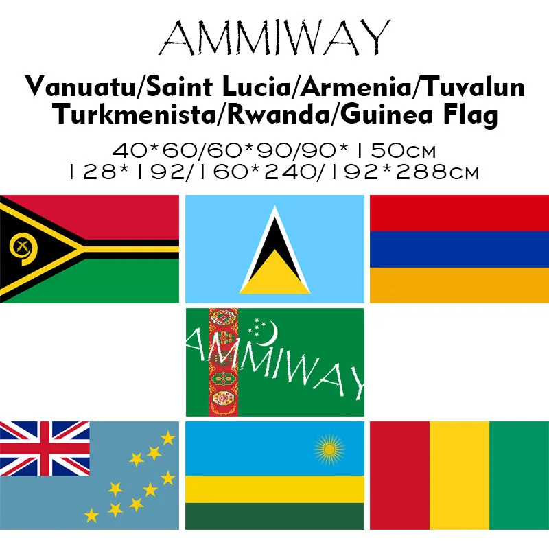 Флаги и баннеры AMMIWAY разных размеров Вануату Санта Люсия Африка тюрменская