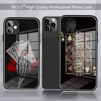 mystery poker phone case tempered glass for iphone 11 12 pro xr xs max 8 x 7 6s 6 plus se 2020 12pro max mini covers
