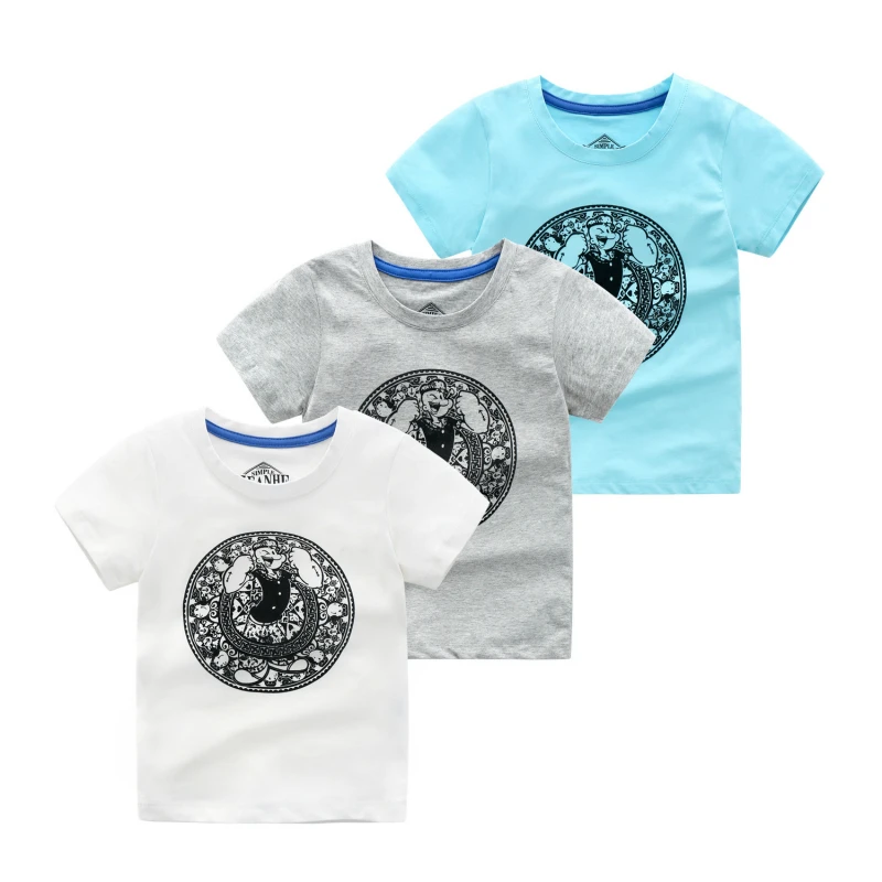 Летняя футболка для маленьких мальчиков хлопковые топы с короткими рукавами и