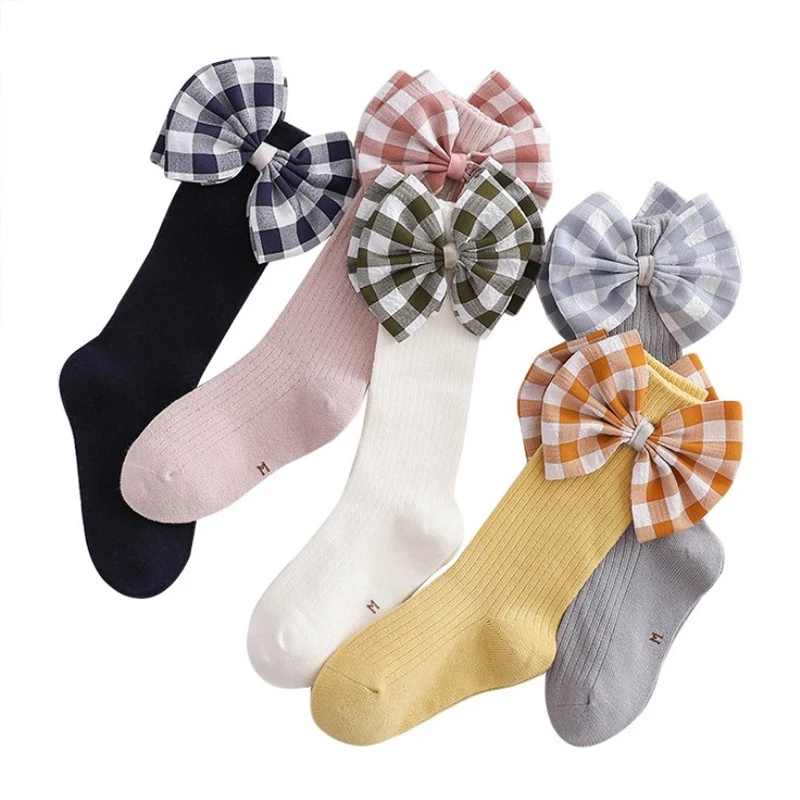 

Spring Kids Girls Stockings Big Bow Knee High Long Stocking High Quality Fashion Lace Clothes Accesories