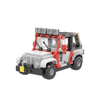 moc jurassic park world touring car explorer soldier jeeped building blocks educational toy car diy model kit blocks for kids