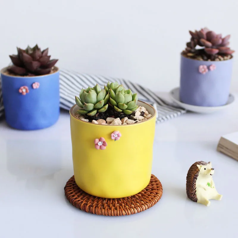 Радужная ручная раковина с изображением цветов мяса растений керамическая для