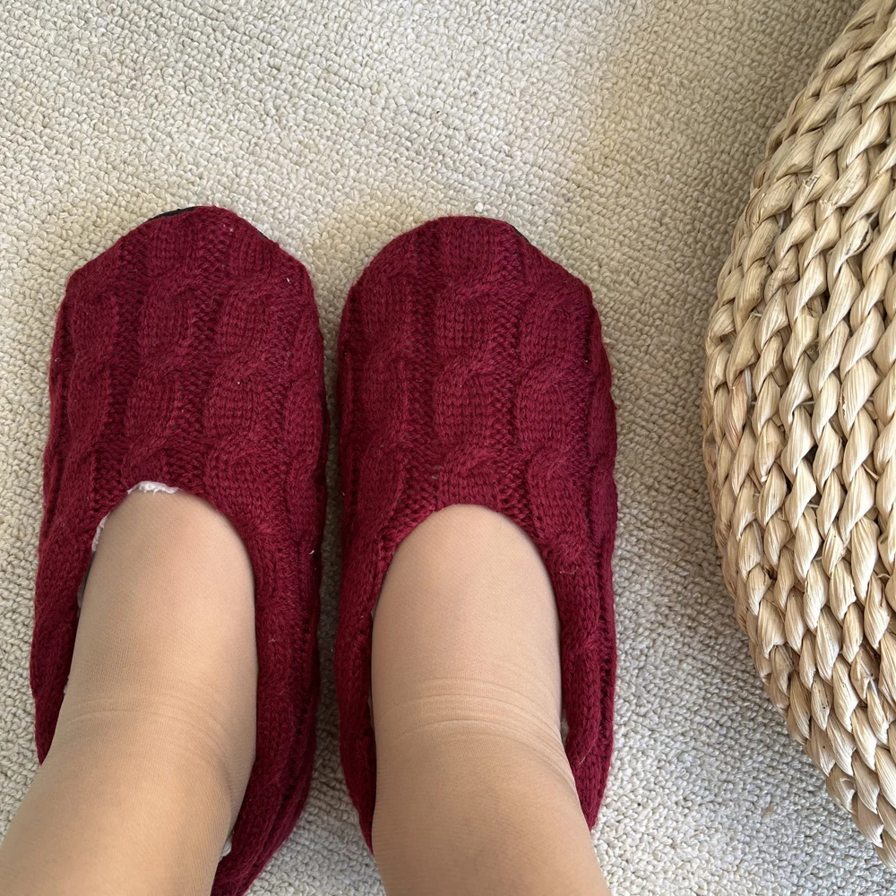 Женские зимние тапочки с бантом меховой подкладкой теплые плюшевые Нескользящие