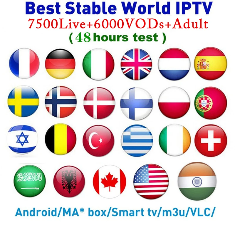 Лучший IP tv арабский французский Испания США Спорт для взрослых 18+ Фильмы 5000+ Live 10000+ VOD Android APK MAGs Smart tv подписка IP tv M3U