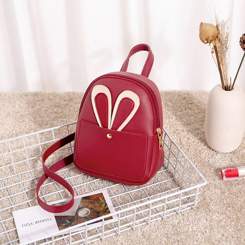 

1 Pcs Women Lady Girl Backpack Zipper PU Leather For Travel Mobile Phone Cosmetic New