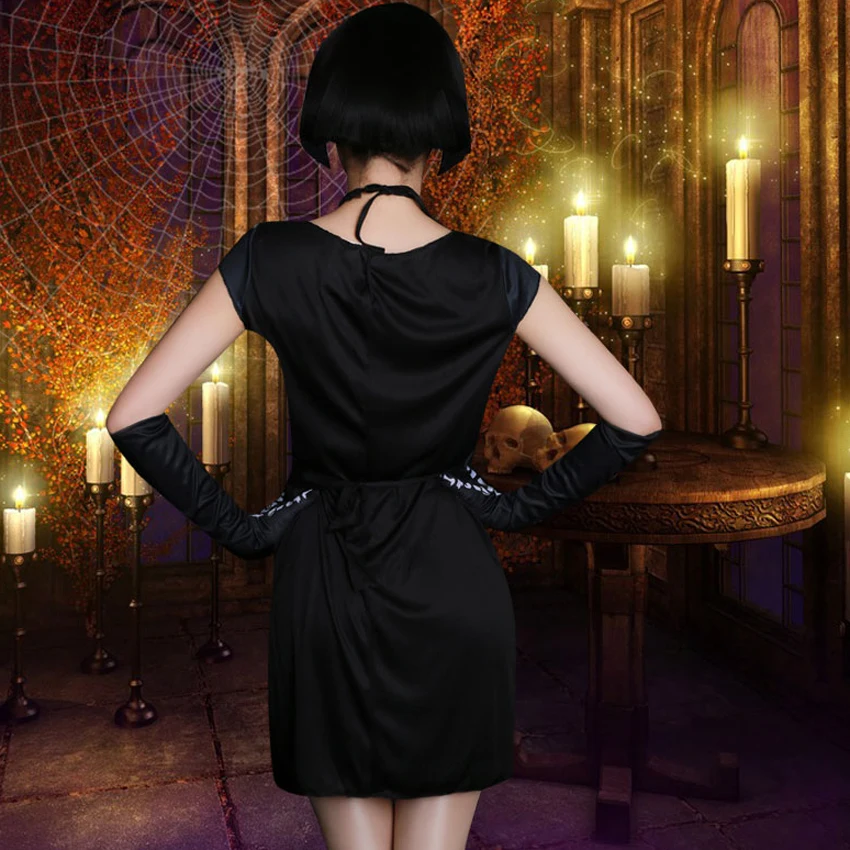 Женское страшное платье-Скелет с черепом для взрослых | Тематическая одежда и