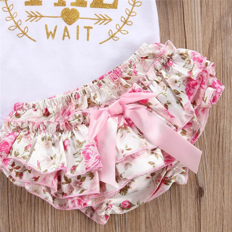 

Newborn baby girl clothes Infant Girls Short Sleeve Letter Romper Floral Print Shorts Pants Outfits Clothes newborn baby clothes