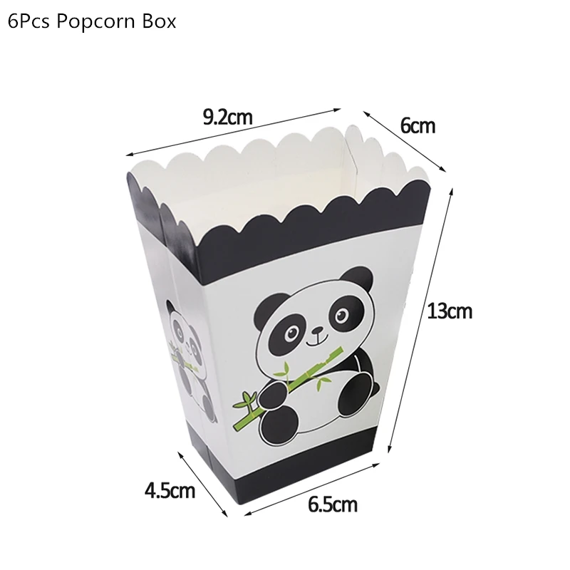 6pcs popcorn box Мультяшная панда тематическая вечеринка на день рождения украшения одноразовая посуда набор тарелок салфетка панда вечерние шары подарок для ребенка - Цвет: 6pcs popcorn box