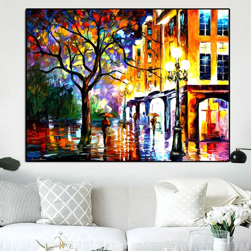 100% уличная ручная роспись вид искусство рисовать картину маслом на холсте Wall Art