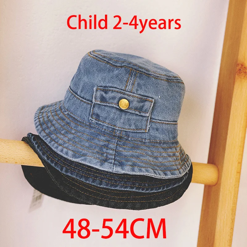 

Foldable Denim Bucket Hats Cotton Washed Fishing Cap Outdoor Beach Holiday Cool Panama Child's Bucket Hat Basis Bob Hat Dropship