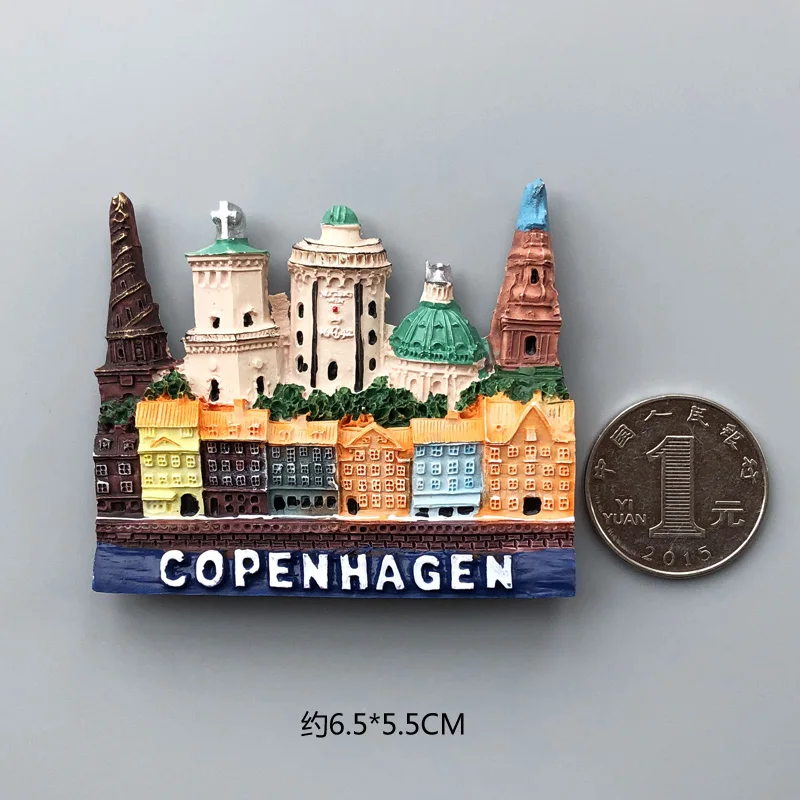Copenhagen Магниты страны на холодильник Франция Флорида Фламинго исландский винтажный магнит на холодильник наклейка мир путешествия сувенир магнитный - Цвет: Copenhagen