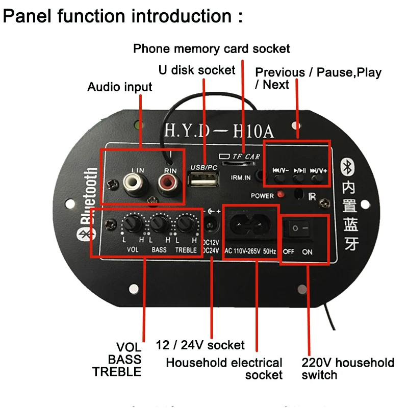 Плата усилителя сабвуфера усилители аудиоплата усилитель Встроенный Bluetooth FM