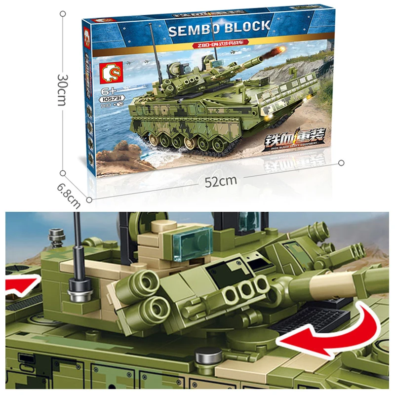 

SEMBO WW2 City Technic Panzer Truck Tank 3D Model Building Blocks Kit Panzer Army Fighting Vehicle Diamond Bricks Toys for Boys