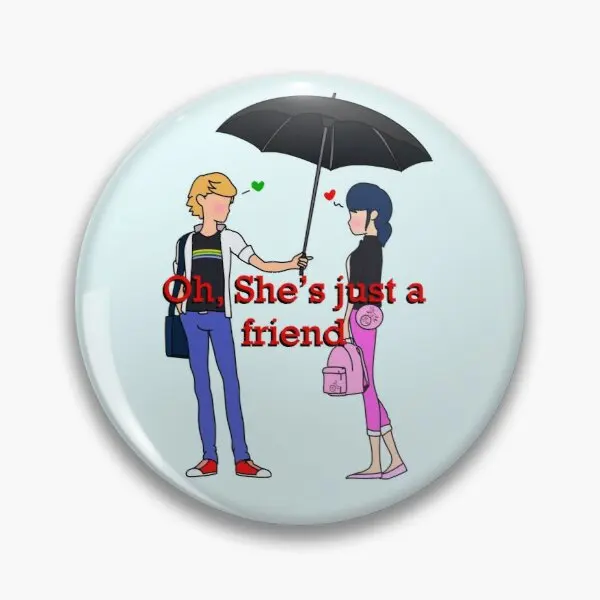 

Umbrella Shes Just A Friend Customizable Soft Button Pin Creative Lover Women Jewelry Clothes Funny Decor Metal Brooch Hat