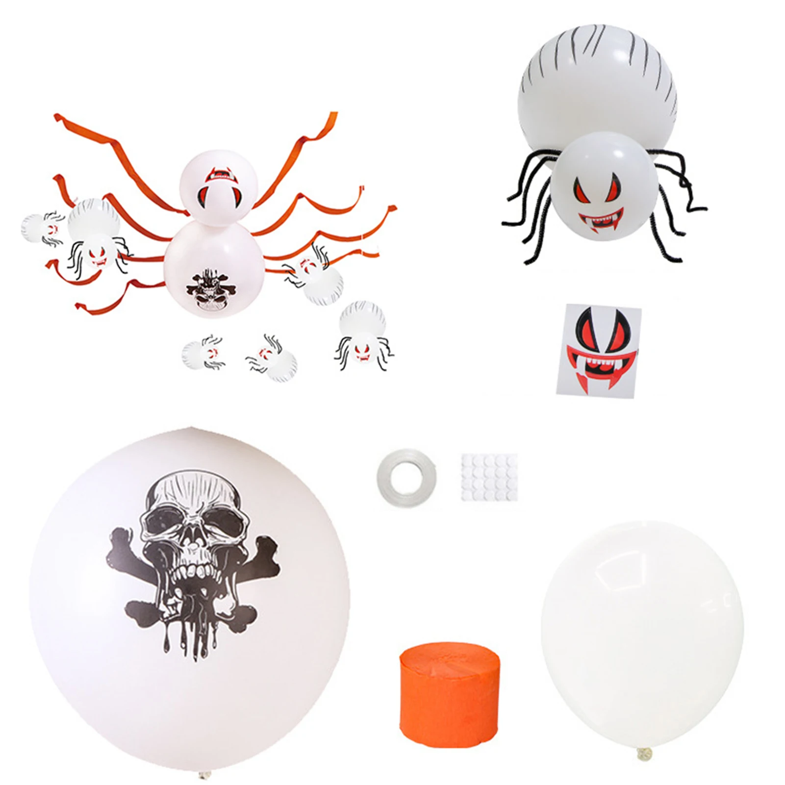 

Halloween DIY Spider Balloons Kit Wall Art Decors Skull Balloons Ghost House Bar Parties Create Atmosphere Props Holiday Decors