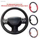 Изготовленный На Заказ DIY черный кожаный чехол для руля автомобиля ручной работы для Mitsubishi Lancer EX 10 Lancer X Outlander ASX Colt Pajero Sport