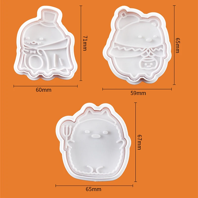 

1 set 3D Food Grade Plastic White Cookies Cutter Baking Mould Christmas Easter Biscuit Mold Pastry Cake Decor Fondant Tool