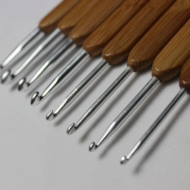Бамбуковый вязальный Набор для начинающих смешанные алюминиевые ручки комплект