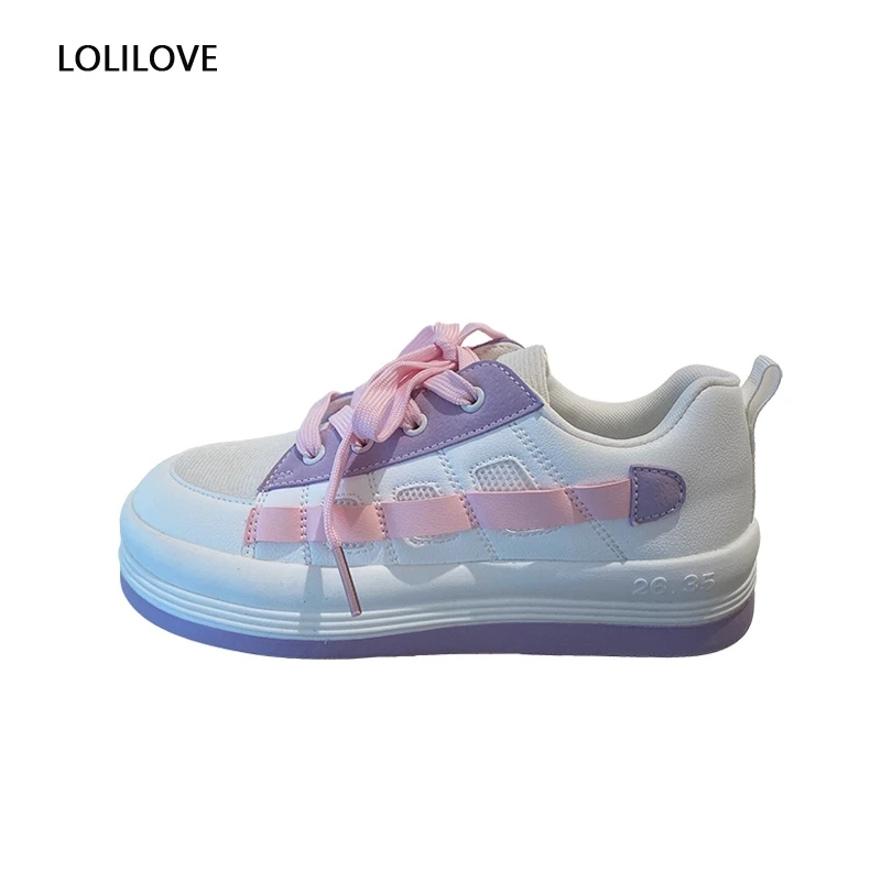 

2021 Women Vulcanized Shoes Sneakers Sports Kawaii Lolita basket femme Cartoon shoes Style Soft Candy Girls White shoes