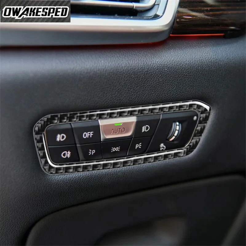 

For BMW X5 G05 2019-2020 lnterior Auto Accessories Carbon Fiber Headlight Switch Frame Decoration Cover Sticker Trim