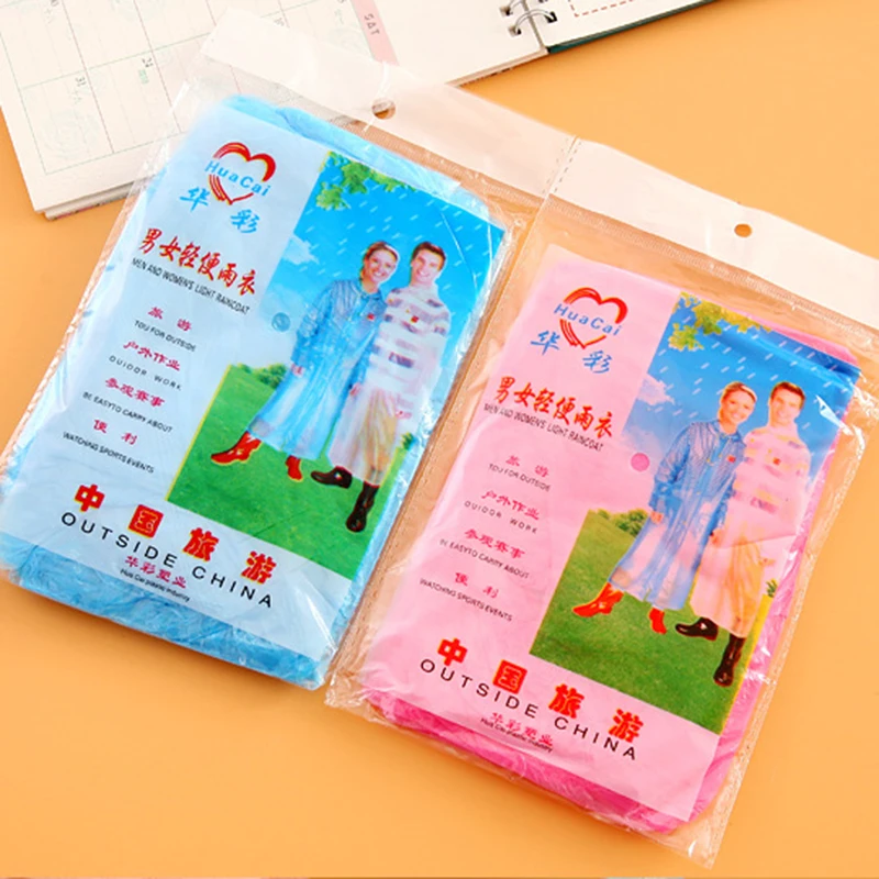 Портативный разовый дождевик для уличная походная непромокаемая одежда