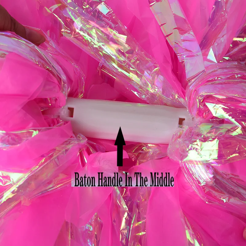 

1 Piece Rainbow Plastic Cheerleader Pom Ppom Girl Cheer Refueling Props Cheerleading Pompon Pompoms Baton Hhandle NonFading