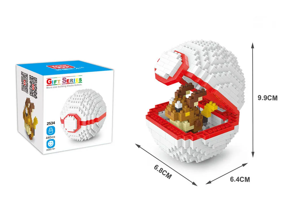 

Tomy pokemon Pikachu bricks toy Fairy Ball Gift Ornament model Early education of creative educational toys