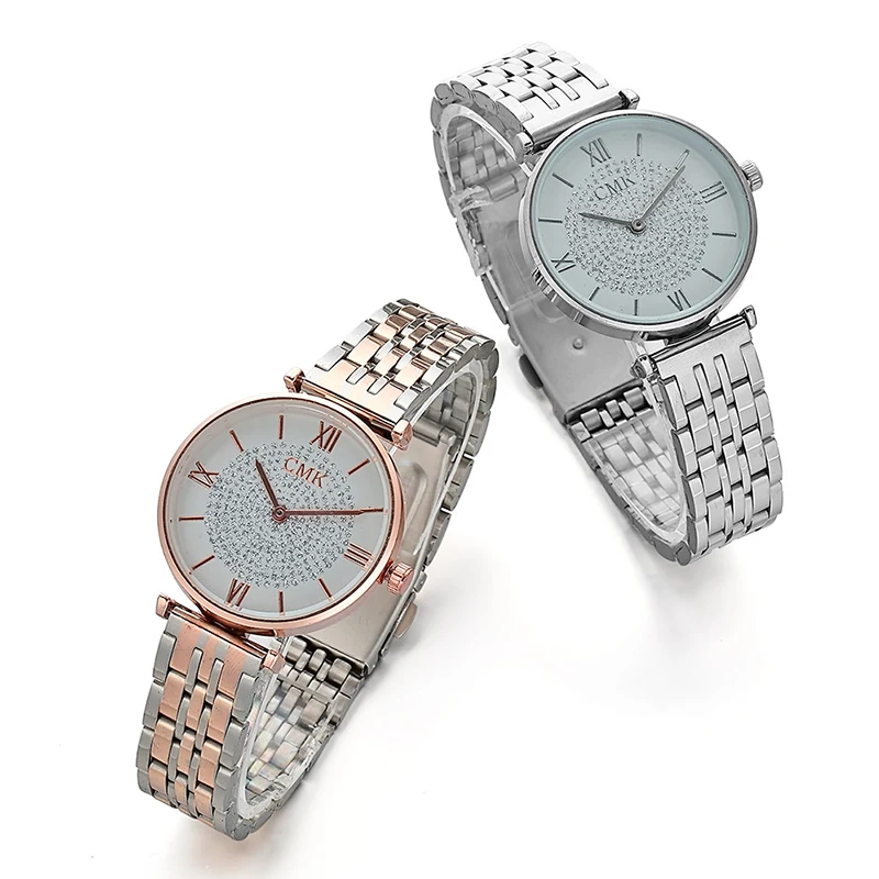 2020 женские часы из розового золота модные римские цифры браслет нержавеющей