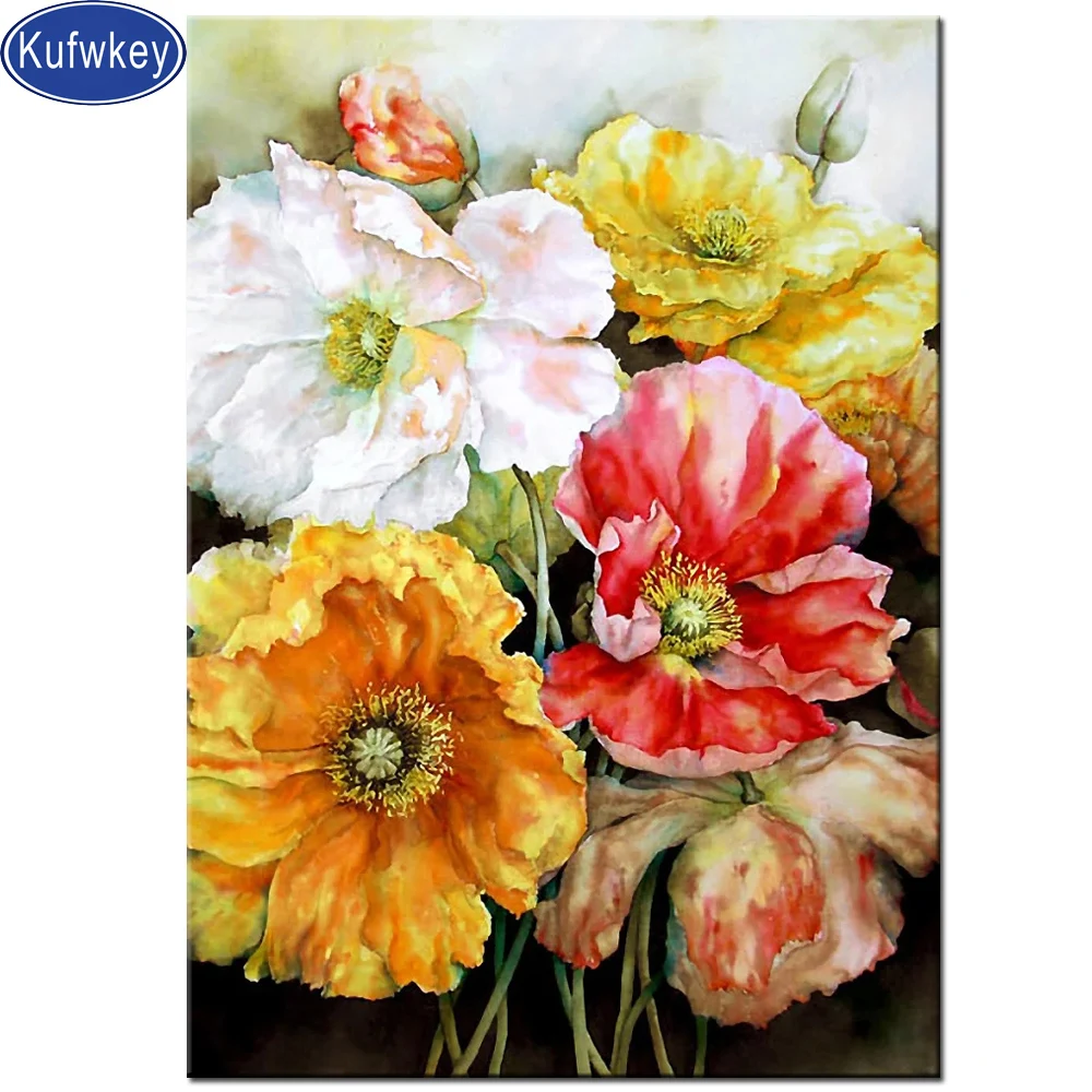 5d алмазная Картина Красочные цветы квадратного камн полная Алмазная вышивка